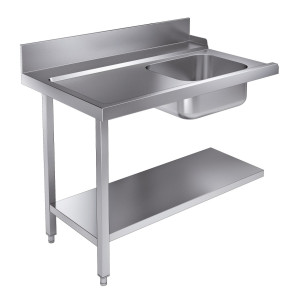 Table de Chargement avec Etagère et Dosseret - Gauche - L 1200 x P 750 mm - CombiSteel
