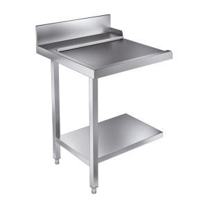 Table de Chargement avec Etagère et Dosseret - Gauche - L 700 x P 750 mm - CombiSteel