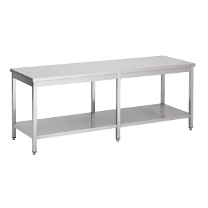Stôl Inox s policou - D 2400 x H 700 mm - CombiSteel