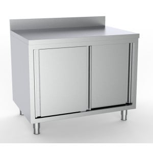 Nerezový spodný nábytok s 2 dverami a zadným panelom - L 1600 x P 700 mm - CombiSteel