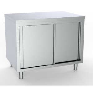Meuble Inox Bas à 2 Portes - L 1400 x P 700 mm - CombiSteel