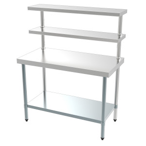Stôl Inox s 2 policami - D 1500 x Š 600 mm - CombiSteel