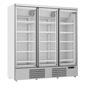 Vitrine Réfrigérée Négative Inox - 3 Portes Vitrées - 1450 L - CombiSteel