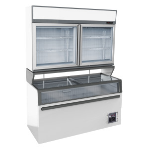 Vitrine Murale a Bahut de Supermarché Blanc - 948 L - CombiSteel