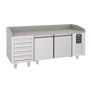 Pizza nábytok s 2 dverami a 5 zásuvkami - 615 L - CombiSteel