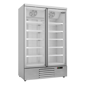 Vitrine Réfrigérée Négative Inox à 2 Portes - 1000 L - CombiSteel