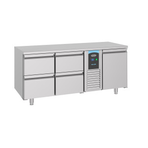 Positive Refrigerated Table GN 1/1 with 1 Door and 4 Drawers - 474 L - CombiSteel