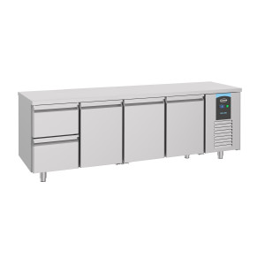 Pozitívny chladiaci stôl GN 1/1 s 3 dverami a 2 zásuvkami - 632 L - CombiSteel