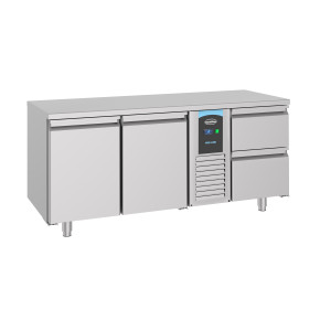 Positive Refrigerated Table GN 1/1 with 2 Doors and 2 Drawers - 474 L - CombiSteel
