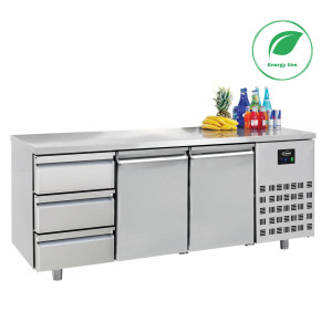 Positive Refrigerated Table GN 1/1 with 2 Doors and 3 Drawers - 474 L - CombiSteel
