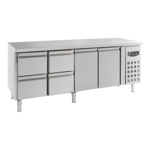 Pozitívny chladiaci stôl GN 1/1 s 2 dverami a 4 zásuvkami - 553 L - CombiSteel