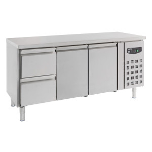 Positive Refrigerated Table GN 1/1 with 2 Doors and 2 Drawers - 417 L - CombiSteel