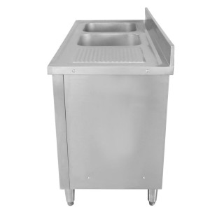 Meuble Plonge 2 Bacs s Doskou - 1400 x 600 mm - Drez naľavo - Dynasteel