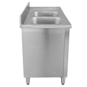 Meuble Plonge 2 Bacs s Doskou - 1400 x 600 mm - Drez naľavo - Dynasteel