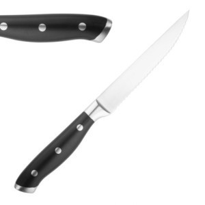 Riveted Steak Knife with Black ABS Handle - Set of 6 - Olympia