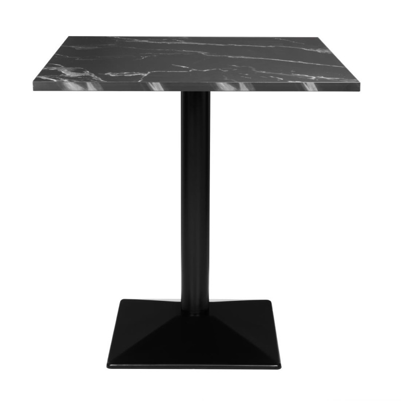 Table Carrée Effet Pierre Noire - 70 x 70 cm - Bolero