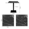 Square Table Stone Effect Black - 70 x 70 cm - Bolero