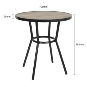 Marston Black Outdoor Round Table - ⌀ 70 mm - Bolero