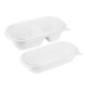 Barquette Ovale 2 Compartiment en Bagasse - 900 ml - Lot de 100 - Fiesta