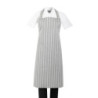 Tablier Bavette Rayé Gris et Blanc - Whites Chefs Clothing