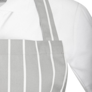 Pruhovaná šedá a biela zástera Bavette - Whites Chefs Clothing