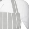 Pruhovaná šedá a biela zástera Bavette - Whites Chefs Clothing