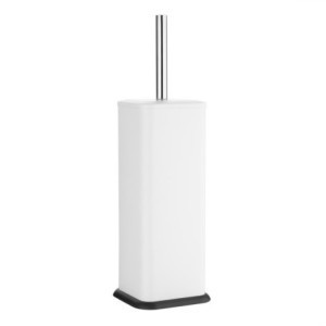 Square White Toilet Brush and Holder - Jantex