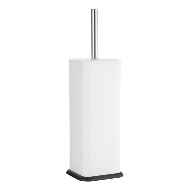 Square White Toilet Brush and Holder - Jantex