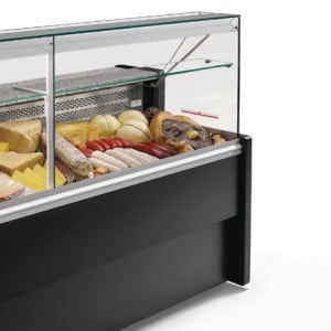 Tibet Black Refrigerated Service Counter - 2000 mm - Zoin