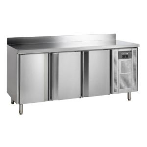 Refrigerated Table with Stainless Steel Backsplash - 3 Doors - GN 1/1 - TEFCOLD