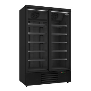 Negative Refrigerated Cabinet with 2 Black Glass Doors - 1000 L