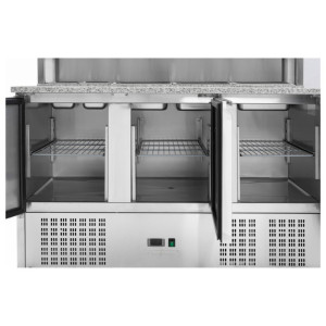 Refrigerated Pizza Counter - 3 Doors - 8 GN 1/6 Pans - Dynasteel