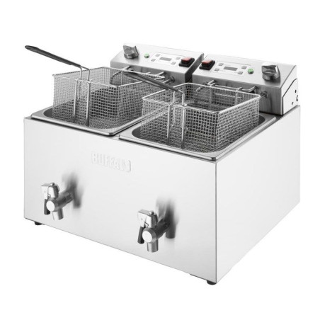 Dvojitá elektrická fritéza s časovačom - 2 x 8 L - Buffalo