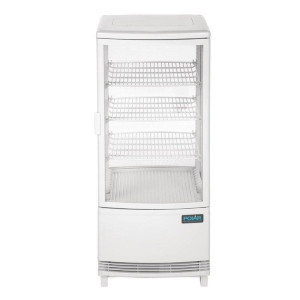 Vitrine Réfrigérée Positive Blanche 2 Portes Incurvées 86 L - Polar
