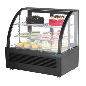 Čierna pultová chladiaca vitrína - 100 L - Polar