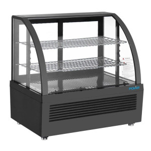Čierna pultová chladiaca vitrína - 100 L - Polar