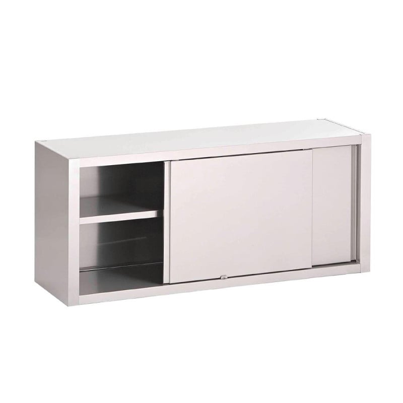 Stainless Steel Wall Cabinet with Sliding Doors - L 1400 x D 400 mm - Gastro M Stainless Steel Wall Cabinet with Sliding Doors - L 1400 x D 400 mm - Gastro M