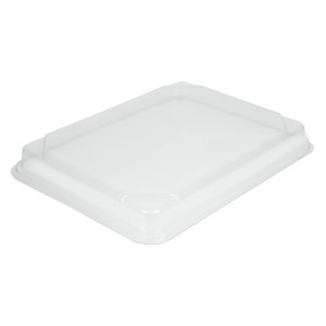 PET viečka pre recyklovateľné jedálenské tácky 263 x 201 mm - Sada 90 - Faerch