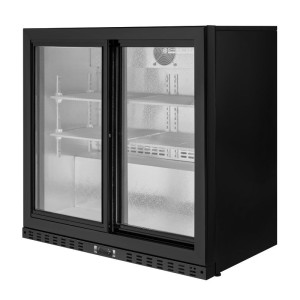 Chladnička s kompaktným zadným barom so 2 sklenenými dverami pre reštauráciu, bar, piváreň.