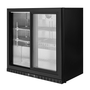 Chladnička s kompaktným zadným barom so 2 sklenenými dverami pre reštauráciu, bar, piváreň.