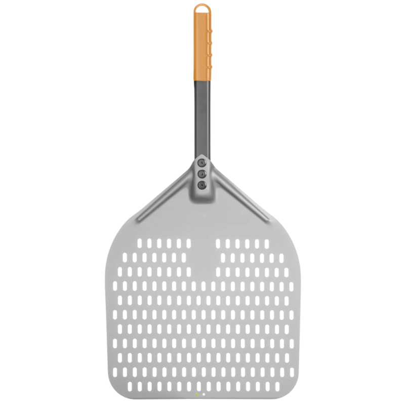 Perforovaná štvorcová pizza lopatka s krátkou rukoväťou - 350x710 mm Perforovaná štvorcová pizza lopatka s krátkou rukoväťou - 350x710 mm