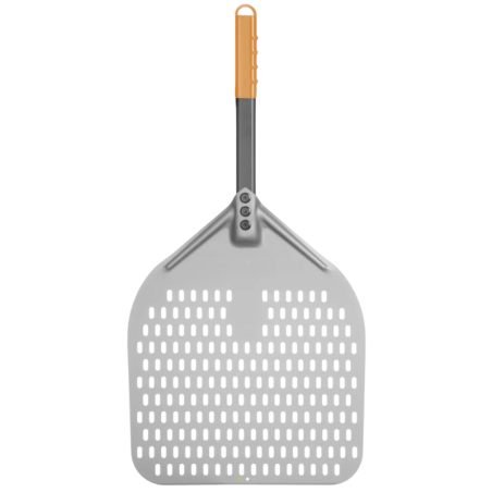 Perforovaná štvorcová pizza lopatka s krátkou rukoväťou - 350x710 mm