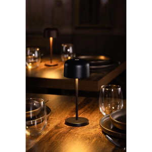 Stolová lampa s okrúhlym tienidlom Lucca čierna - 200 mm