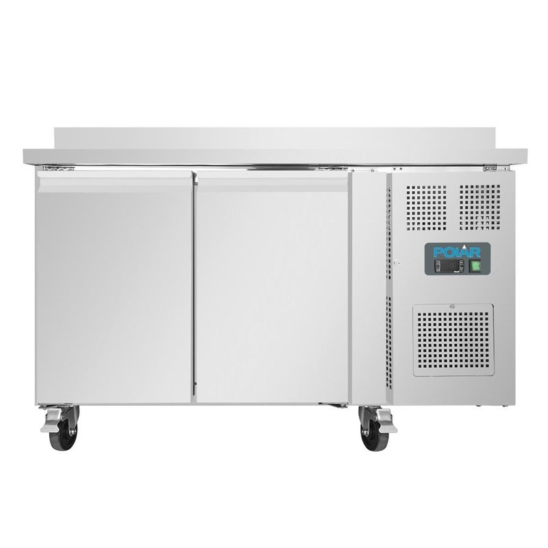 Positive Refrigerated Table 2 Doors Series U with Backsplash - 282L - Polar Positive Refrigerated Table 2 Doors Series U with Backsplash - 282L - Polar