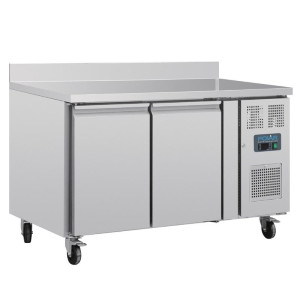 Positive Refrigerated Table 2 Doors Series U with Backsplash - 282L - Polar