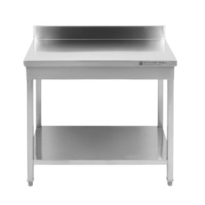 Stainless Steel Table with Backsplash and Shelf - Dynasteel Quality