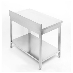 Stôl Inox 800x700 mm Zástenka a Spodná Polica