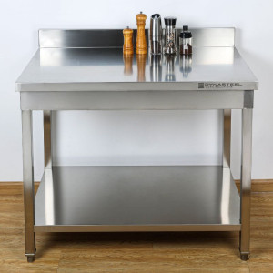 Stôl Inox 800x700 mm Zástenka a Spodná Polica