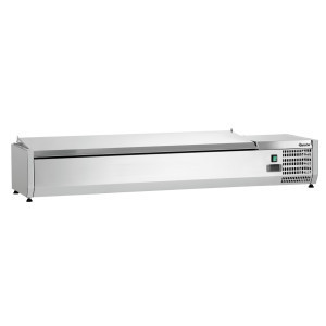 Saladette Chladiaca na Položenie Inox - 5 x GN 1/3 + 1 x GN 1/2