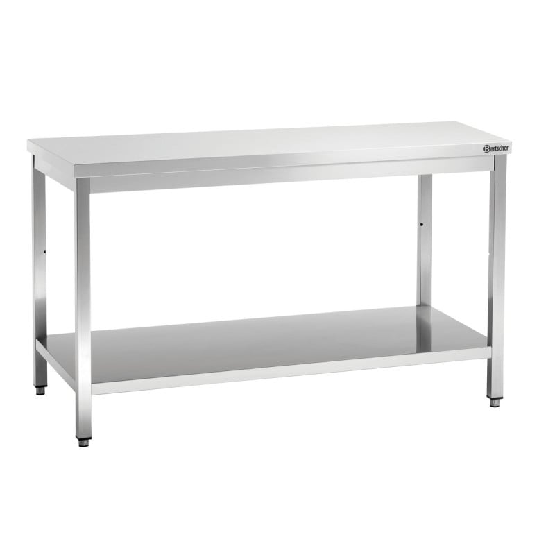 Stainless Steel Work Table with Lower Shelf - D 700 mm - L 1600 mm - Bartscher